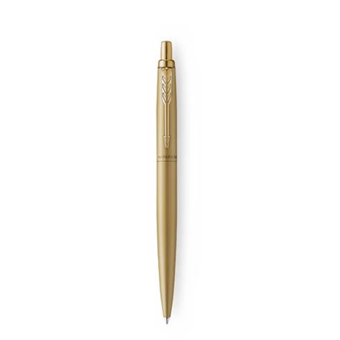 Golyóstoll, 0,7 mm, nyomógombos, arany színű klip, arany tolltest, PARKER, 