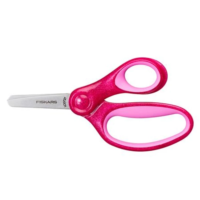 Olló, óvodai, 13 cm, FISKARS, csillámos rózsaszín