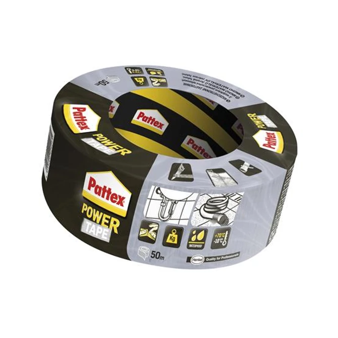 Ragasztószalag, 50 mm x 50 m, HENKEL "Pattex Power Tape", ezüst