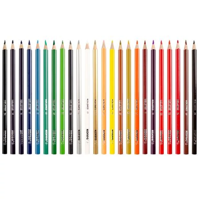 Színes ceruza készlet, háromszögletű, KORES 