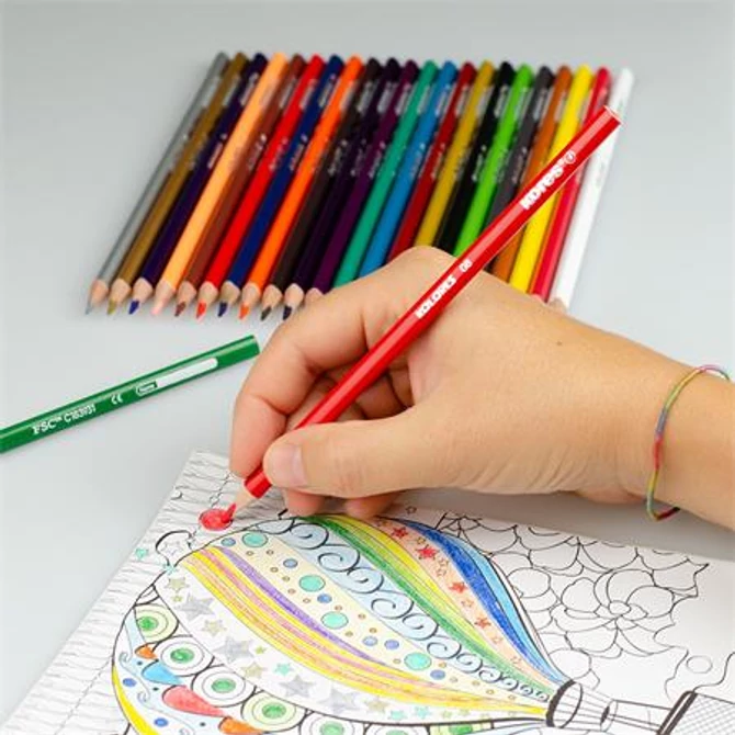 Színes ceruza készlet, háromszögletű, KORES 