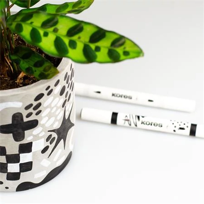 Dekormarker készlet, akril, 1-2 mm, kétvégű, KORES 