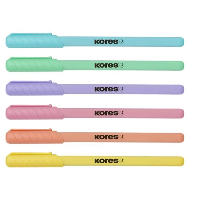 Golyóstoll, 1,0mm, kupakos, háromszögletű, KORES 