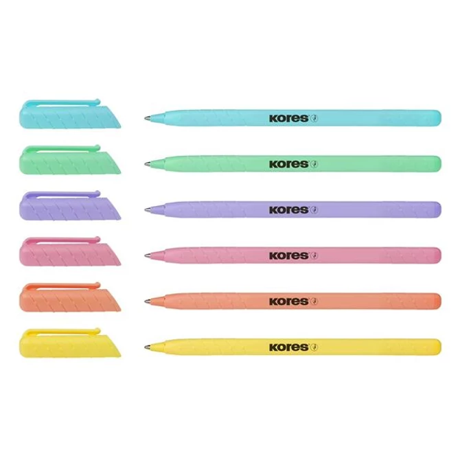 Golyóstoll, 1,0mm, kupakos, háromszögletű, KORES 