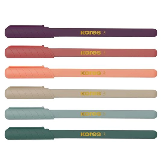 Golyóstoll, 1,0 mm, kupakos, háromszögletű, KORES 