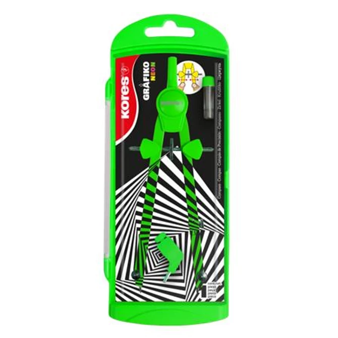 Körző készlet, precíziós, 3 darabos, KORES 