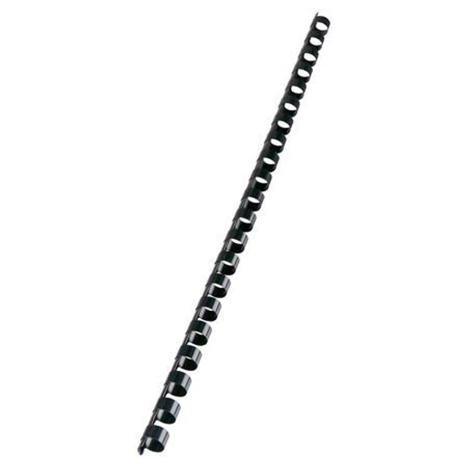 Spirál, műanyag, 12mm, 56-80lap, VICTORIA, fekete, 100db/doboz