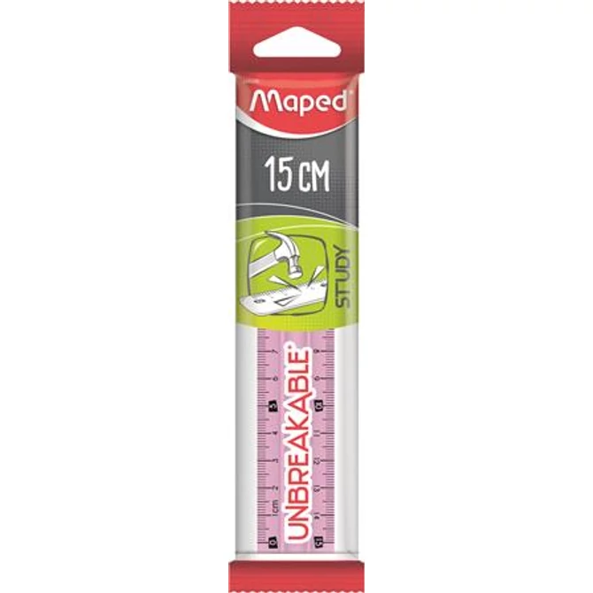 Vonalzó, műanyag, törhetetlen, 15 cm, MAPED 