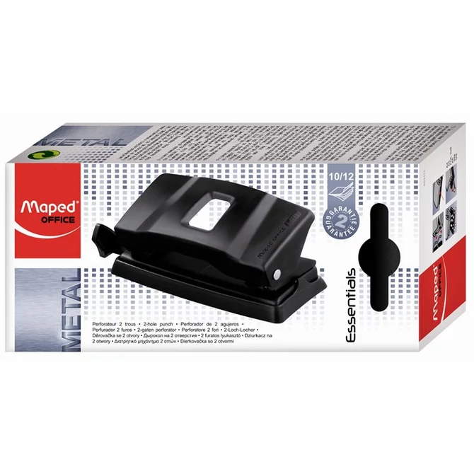 Lyukasztó, kétlyukú, 12 lap, fém, MAPED 