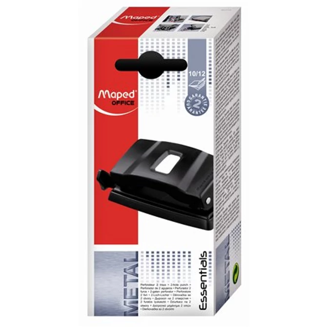 Lyukasztó, kétlyukú, 12 lap, fém, MAPED 