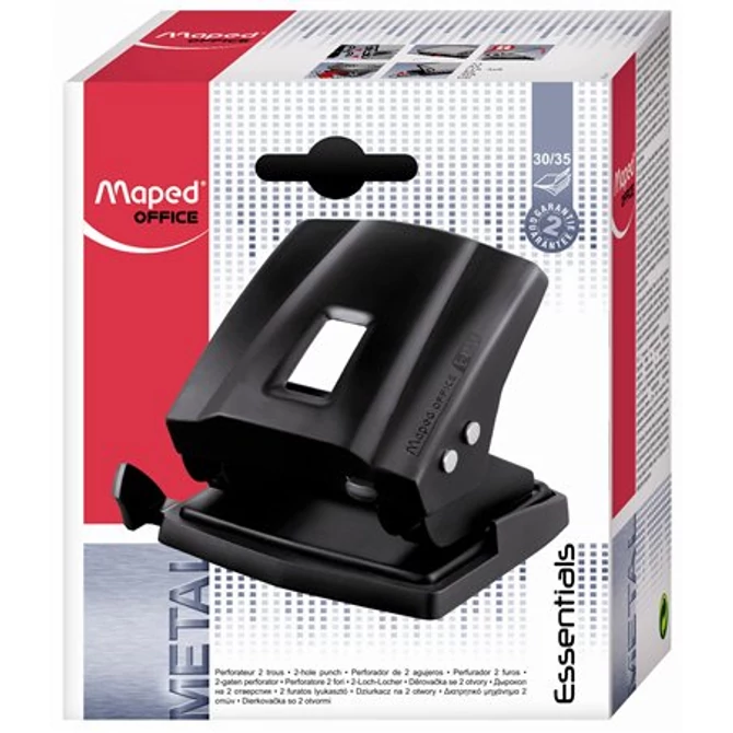 Lyukasztó, kétlyukú, 35 lap, fém, MAPED 