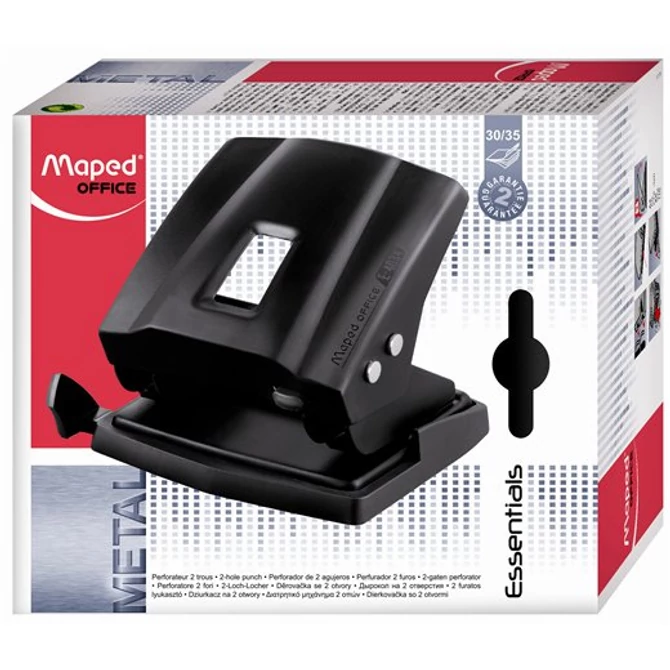 Lyukasztó, kétlyukú, 35 lap, fém, MAPED 