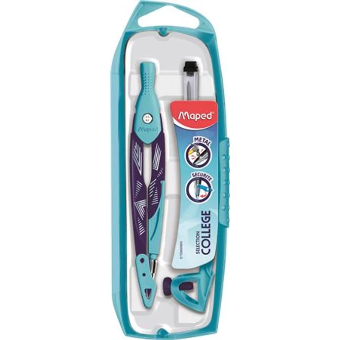 Körző készlet, 3 darabos, MAPED „Arctic Metal Open”, jégvilág