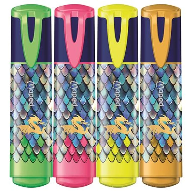 Szövegkiemelő készlet, 1-5 mm, MAPED „Dragon sárkány”, 4 különböző szín