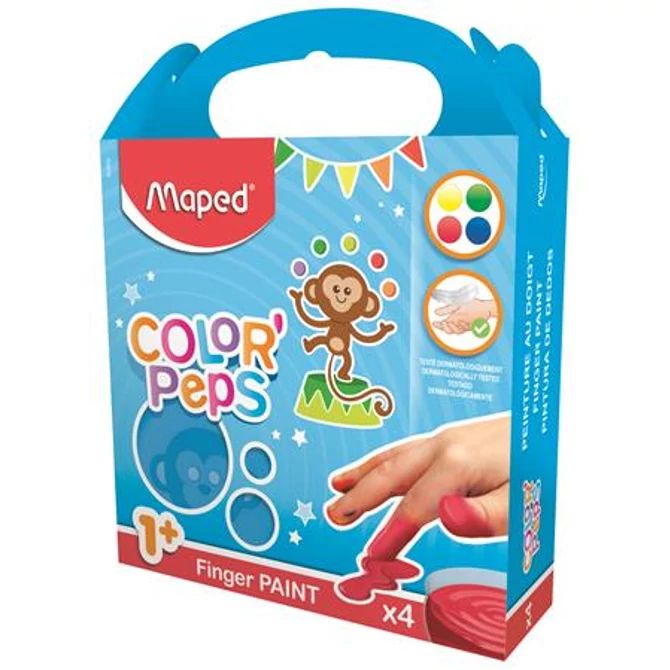 Ujjfesték, alap színek, 4x80 g, MAPED