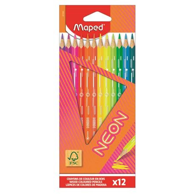 Színes ceruza készlet, háromszögletű, MAPED 