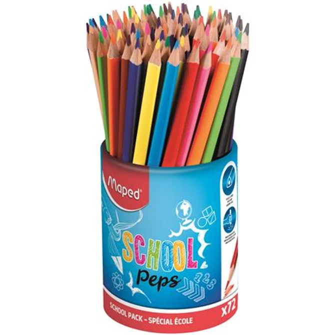 Színes ceruza készlet, háromszögletű, ceruzatartó, MAPED 