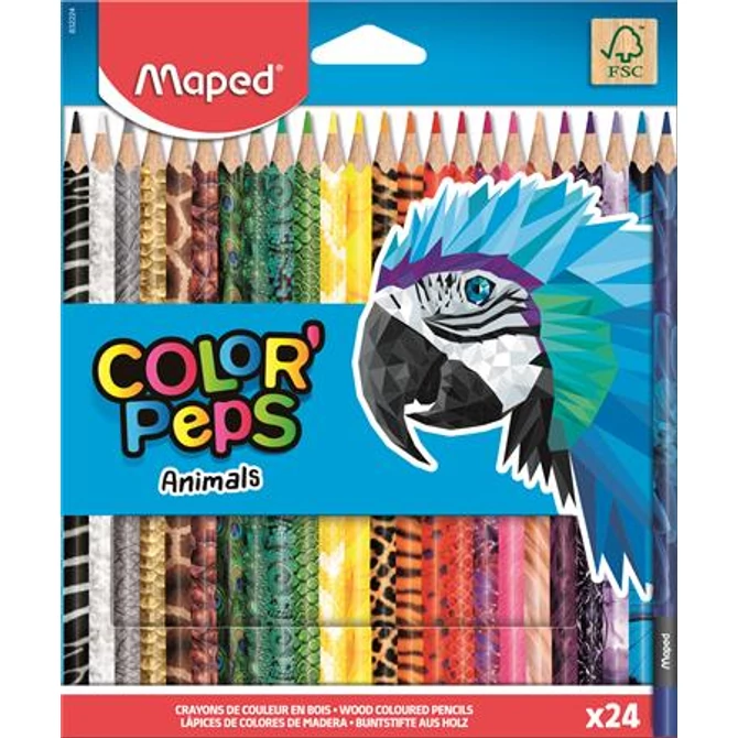 Színes ceruza készlet, háromszögletű, MAPED 