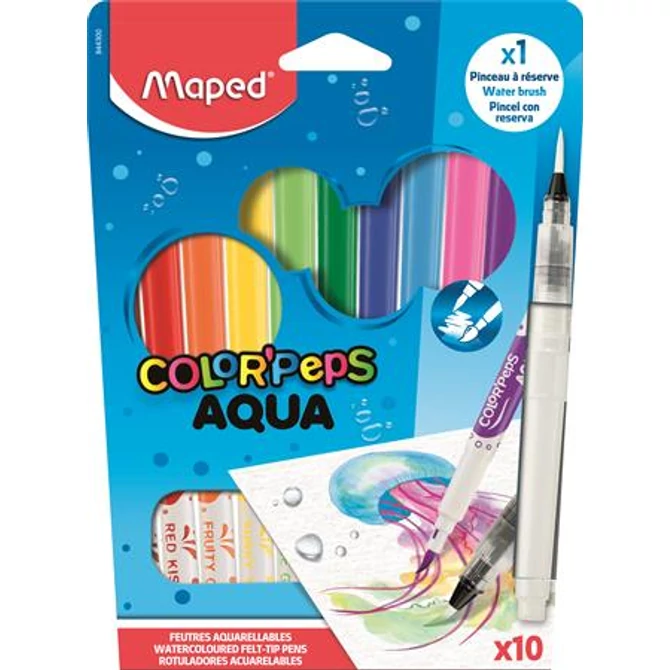 Akvarell filctoll készlet, 3,6 mm, ecsettel, MAPED 