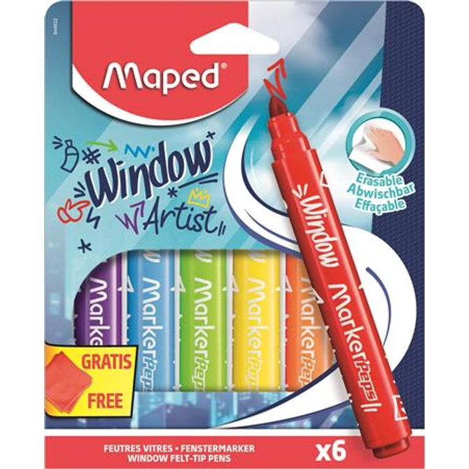 Ablakfilc készlet, vastag, törlőkendővel, 5 mm, MAPED 