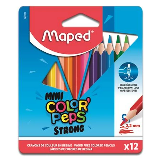 Színes ceruza készlet, háromszögletű, MAPED 