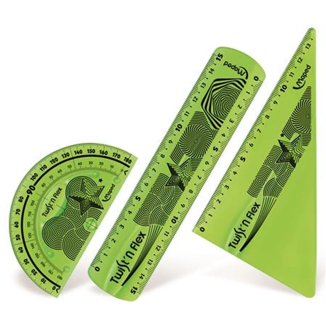 Vonalzókészlet, műanyag, törhetetlen, 3 darabos, MAPED 