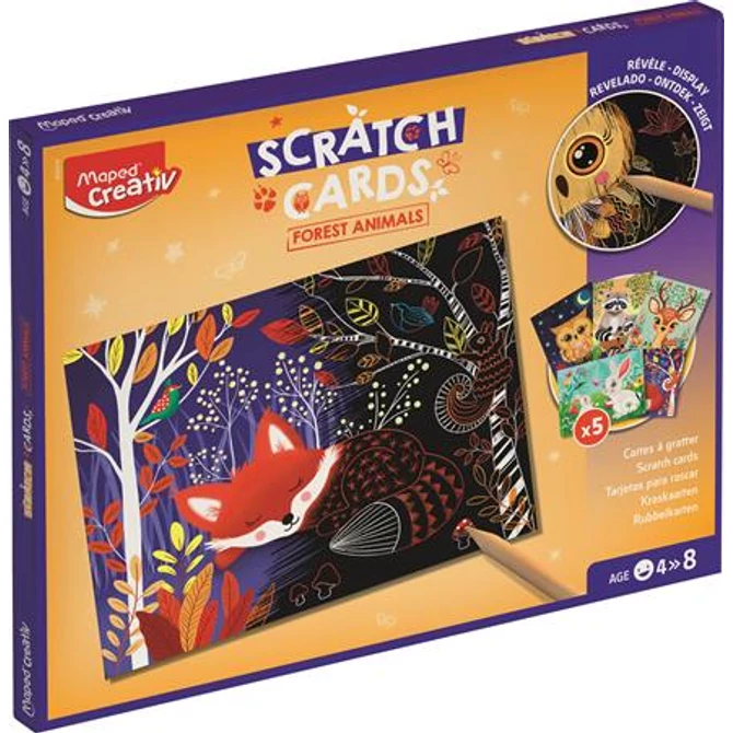 Képkarcoló készlet, erdei állatok, MAPED CREATIV 