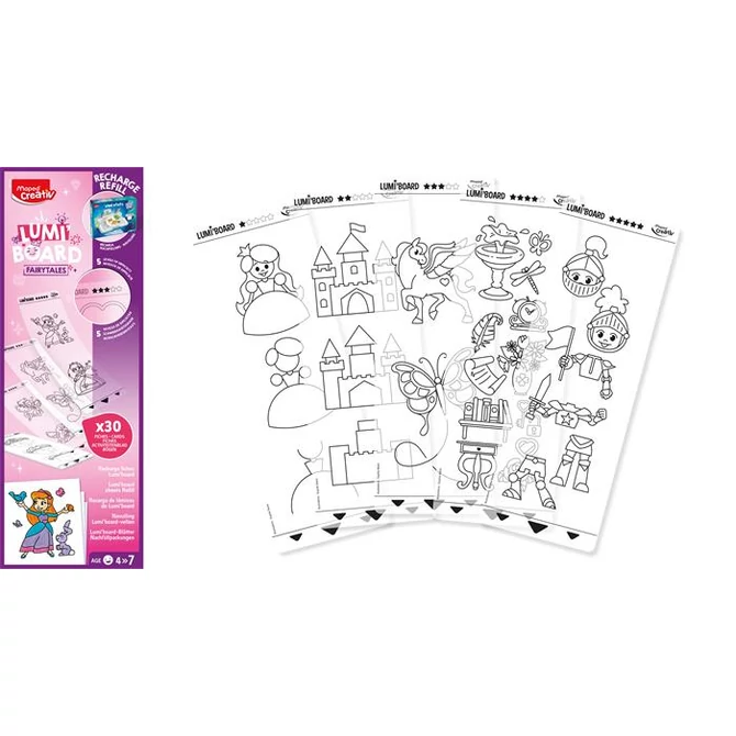 Kreatív rajzkészlet, kiegészítő sablon, tündérmese, MAPED CREATIV 