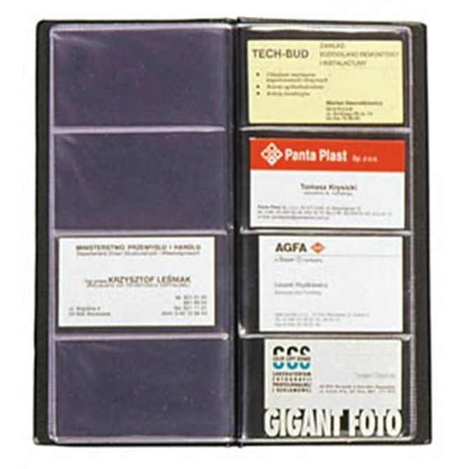 Névjegytartó, 96 db-os, PANTAPLAST, fekete