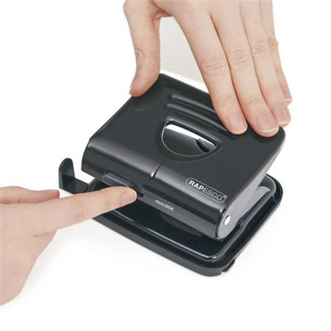 Lyukasztó, kétlyukú, 25 lap, fém, RAPESCO 