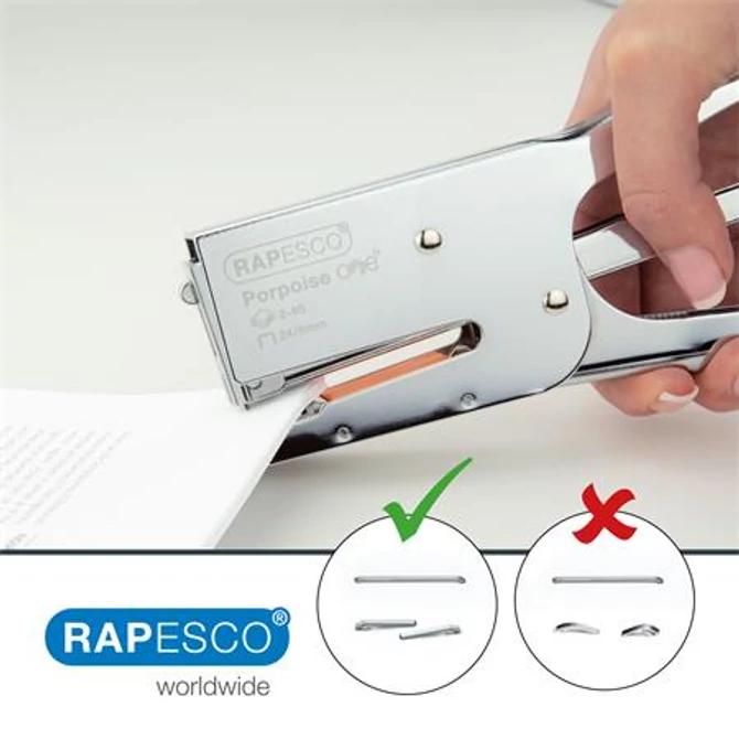 Tűzőgép, kézi, 24/8, 45 lap, fém, RAPESCO 