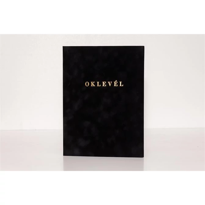 Oklevéltartó, A4, exkluzív, aranyozva, fekete