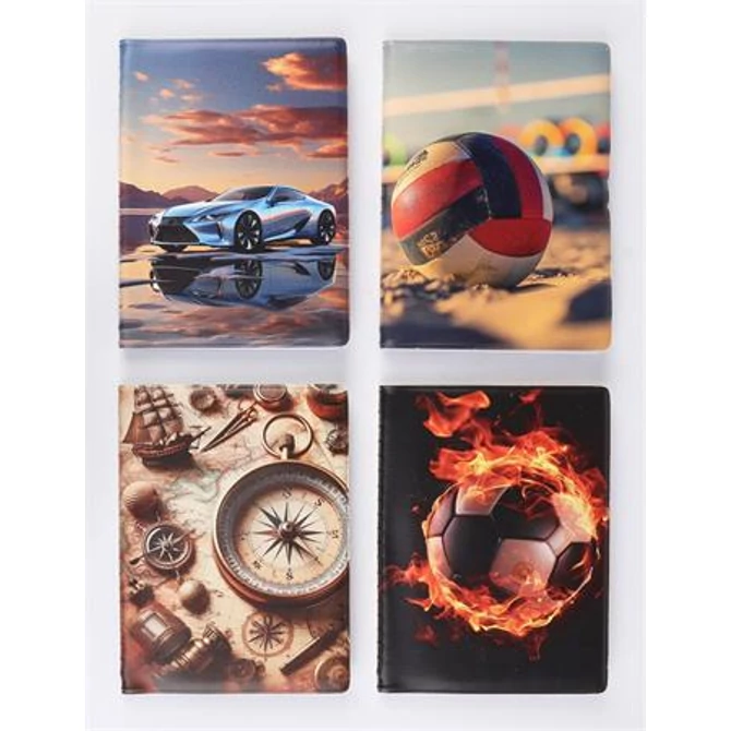 Igazolványtartó, álló, 16 betét lappal, mintás PVC, 