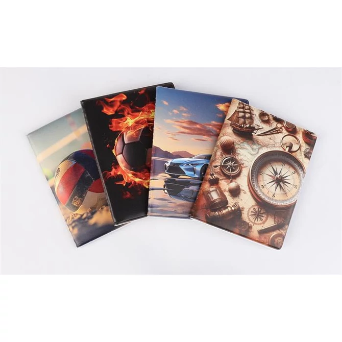 Igazolványtartó, álló, 16 betét lappal, mintás PVC, 