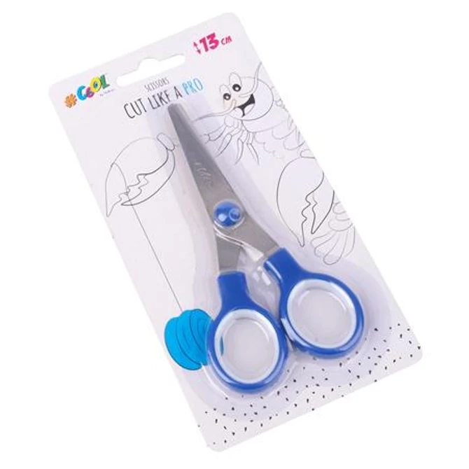 Olló, iskolai, 13 cm, COOL BY VICTORIA, kék