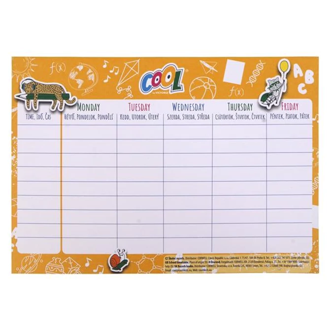 Órarend, A5, kétoldalas, COOL BY VICTORIA