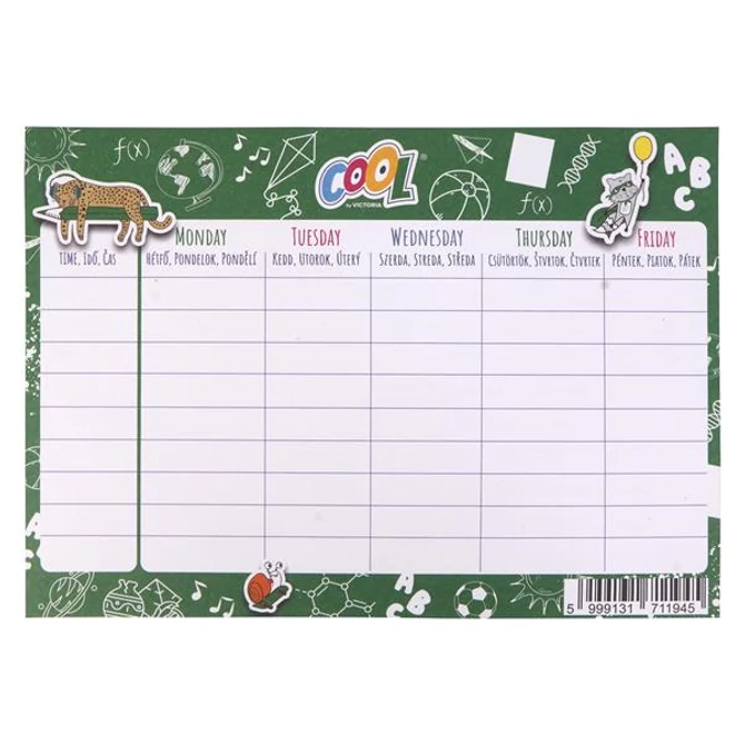 Órarend, A5, kétoldalas, COOL BY VICTORIA