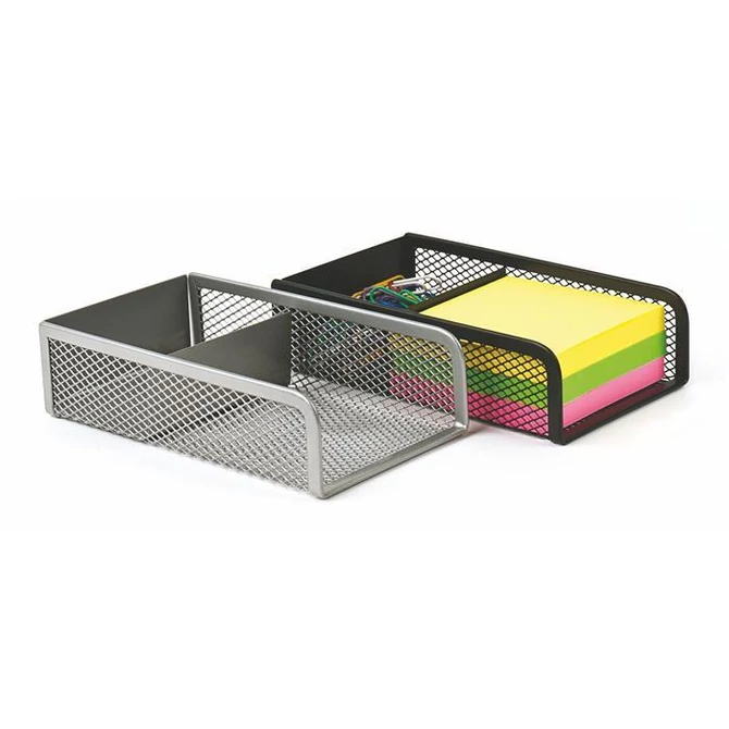 Kockatömbtartó és gemkapocstartó, fémhálós, VICTORIA, fekete