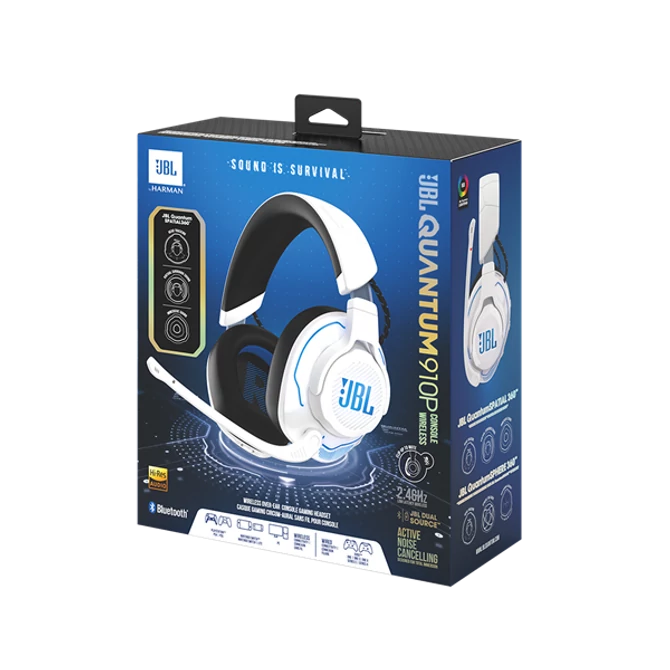 JBL Quantum P 910 WL vezeték nélküli fehér-kék gamer headset