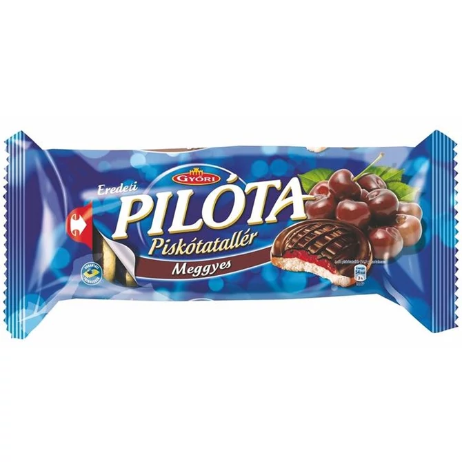 Piskótatallér, 147 g, GYŐRI "Pilóta", meggy