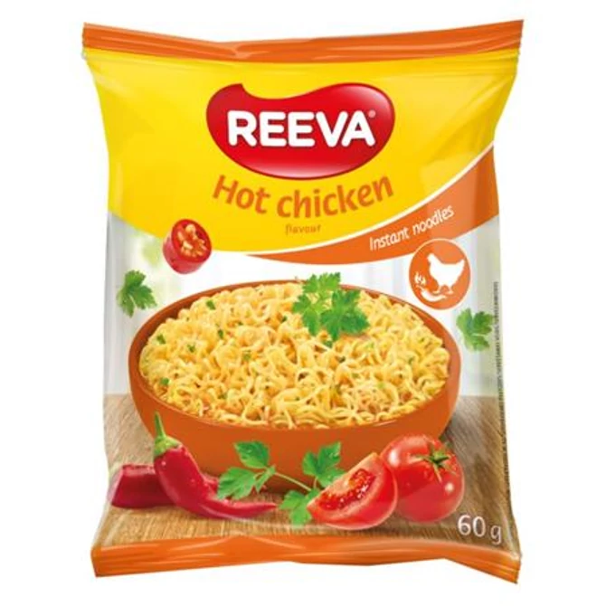 Instant tésztaleves, 60 g, REEVA, csípős csirke íz