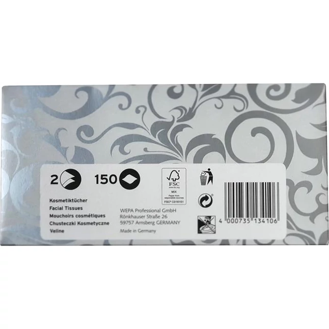 Kozmetikai kendő, 2 rétegű, 150 lapos, 