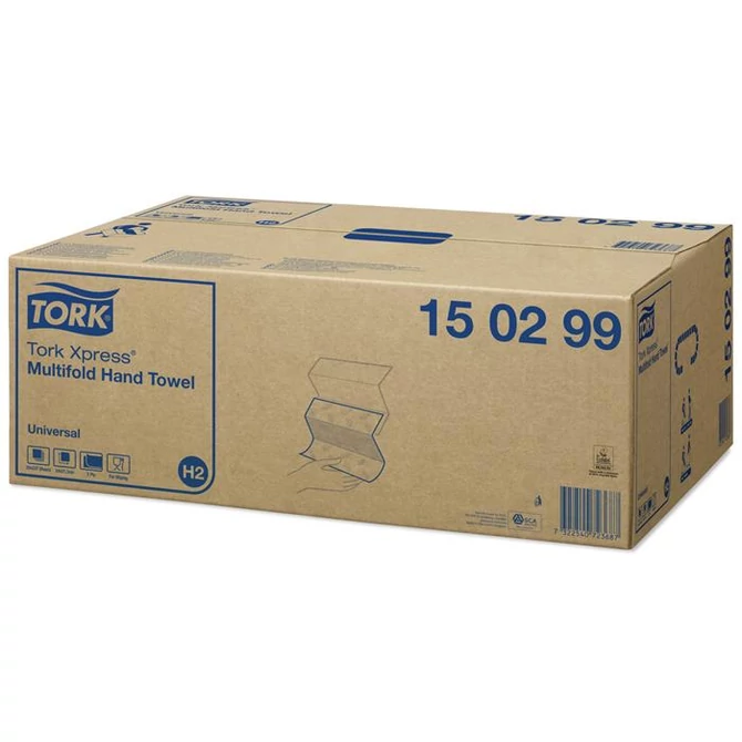 Kéztörlő, Interfold hajtás, 20csom/krt, 2rétegű, 237lap, H2 rendszer, Universal, TORK 