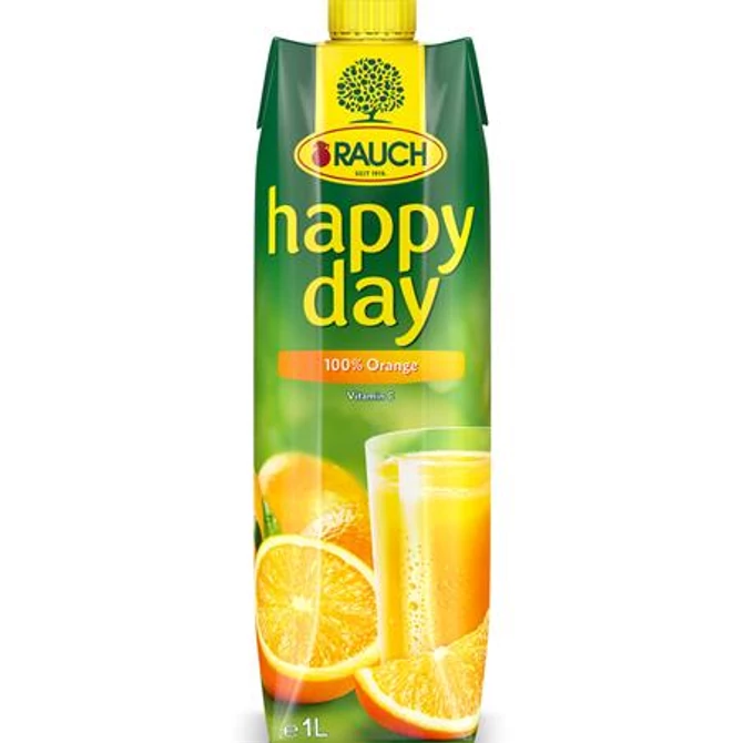 Gyümölcslé, 100%, 1 l, RAUCH "Happy day", narancs