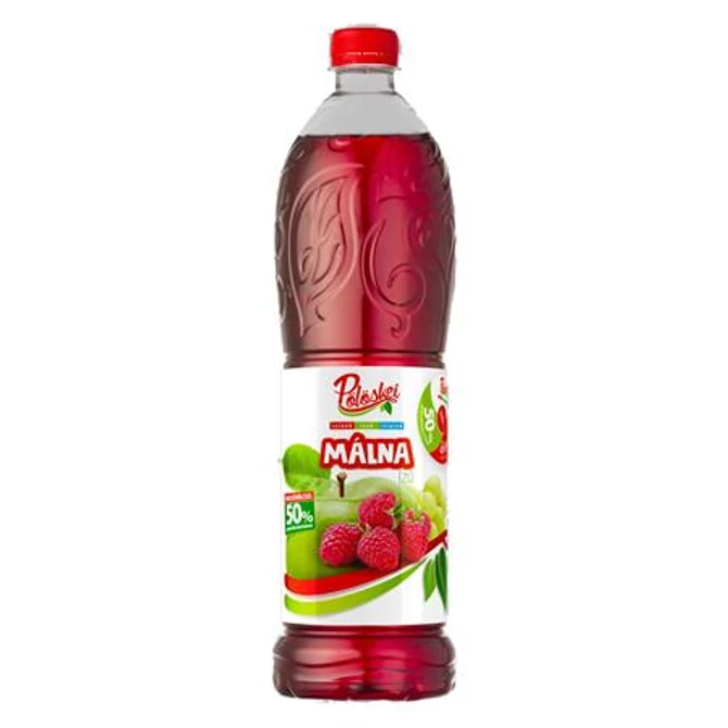 Szörp, 50% gyümölcstartalom, 1 l, PÖLÖSKEI, málna
