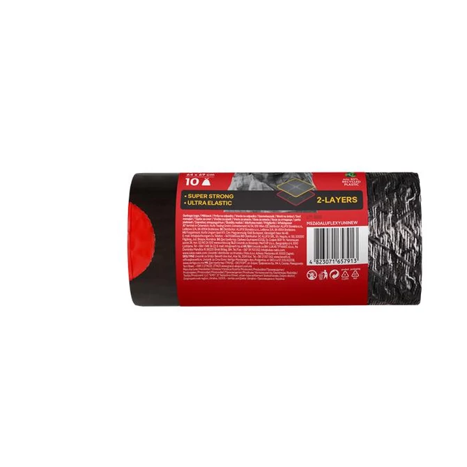 Szemeteszsák, zárószalagos, 60 l, 10 db, ALUFIX 