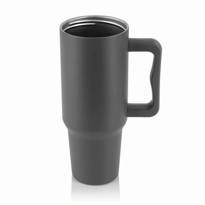 Termoszbögre, 1,2 l,  szívószállal, füllel, szürke