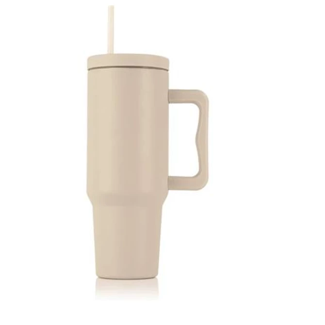 Termoszbögre, 1,2 l,  szívószállal, füllel, bézs