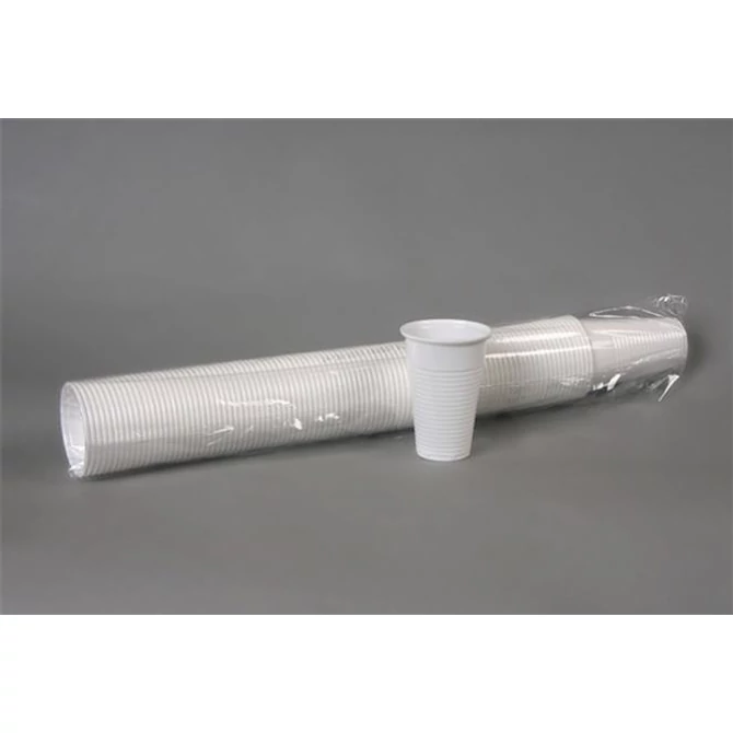 Műanyag pohár, 2 dl, 100 db, fehér