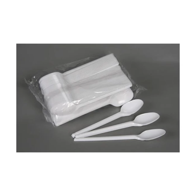 Evőkanál, műanyag, többször használatos, 17 cm, 50 db 